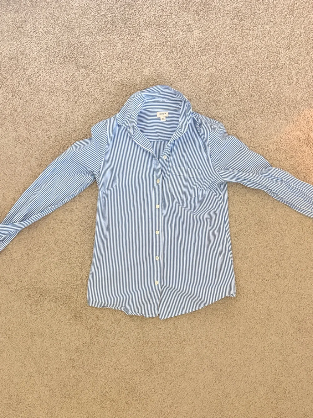J. Crew Blue & White Striped Button-Down Shirt